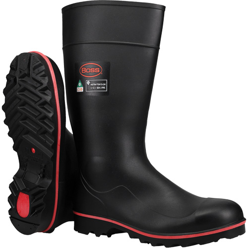 Boss&reg; Footwear Full ESR Safety Boot, Polyblend/PVC, Steel Toe, Size 4 Seaboard Timber Mart
