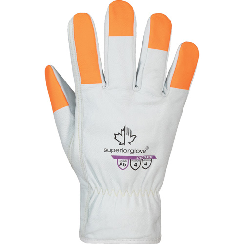 Gants haute visibilit&eacute; r&eacute;sistants &agrave; la coupe Endura Pro, Taille T-Grand, Enveloppe en Cuir de vache, ASTM ANSI niveau A6 Seaboard Timber Mart