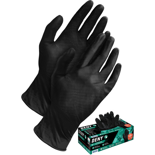 Gants jetables Deny, Petit, Nitrile, 6 mils, Sans poudre, Noir Seaboard Timber Mart