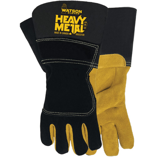 Gants de soudage d'hiver Black Velvet Heavy Metal, Taille Petit, Enveloppe en Cuir d'&eacute;lan refendu, ASTM ANSI niveau A5 Seaboard Timber Mart