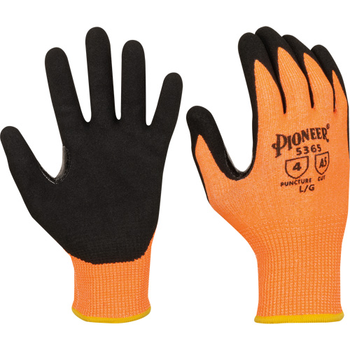 Gants r&eacute;sistants &agrave; la coupe compatibles avec les &eacute;crans tactiles, Taille Petit, Calibre 13, Rev&ecirc;tement Nitrile, Enveloppe en Polyester/PEHP, ASTM ANSI niveau A5 Seaboard Timber Mart