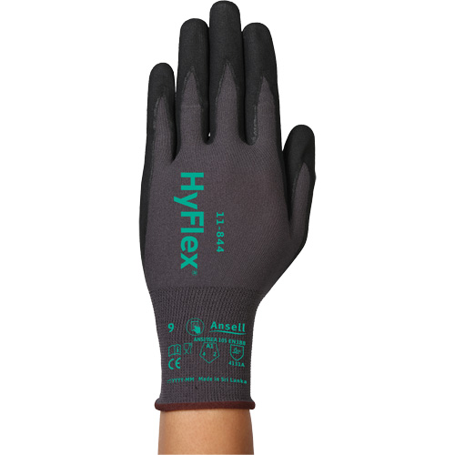 HyFlex&reg; 11-844 Gloves, Size 5/2X-Small, 15 Gauge, Foam Nitrile Coated, Nylon/Spandex Shell, ASTM ANSI Level A1/EN 388 Level 1/EN 388 Level A Seaboard Timber Mart