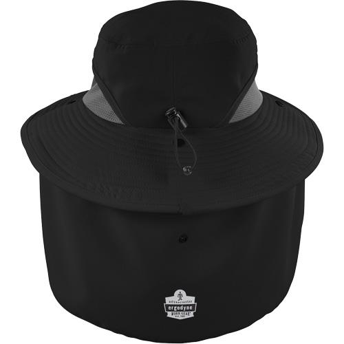 Chapeau de garde forestier 8934 Chill-Its avec prot&egrave;ge-nuque, grand/ T-grand, Noir Seaboard Timber Mart