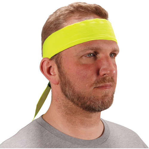 Chill-Its 6702 Cooling Headband with Embedded Polymers & Tie Closure, High Visibilty Lime-Yellow Seaboard Timber Mart