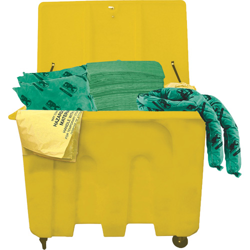 Trousse de d&eacute;versements de produits chimiques pour camion SPC HazWik, Mati&egrave;res dangereuses, Bac, Absorbance de 160 gal. US Seaboard Timber Mart