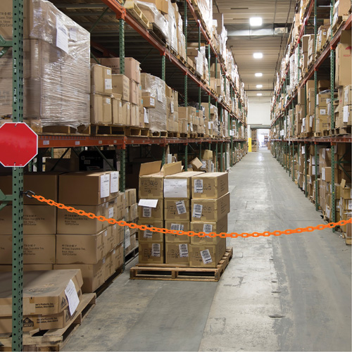 Magnetic Chain Barrier Warehouse Kit, Orange Seaboard Timber Mart