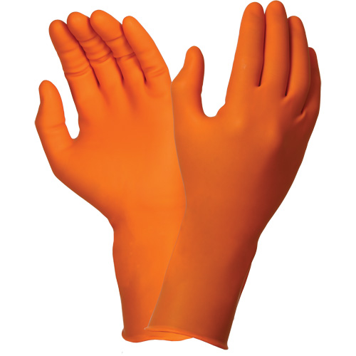 TOUCHNTUFF 93-800 Disposable Gloves, 10/9.5, Latex/Neoprene/Nitrile, 23.6-mil, Powder-Free, Orange Seaboard Timber Mart
