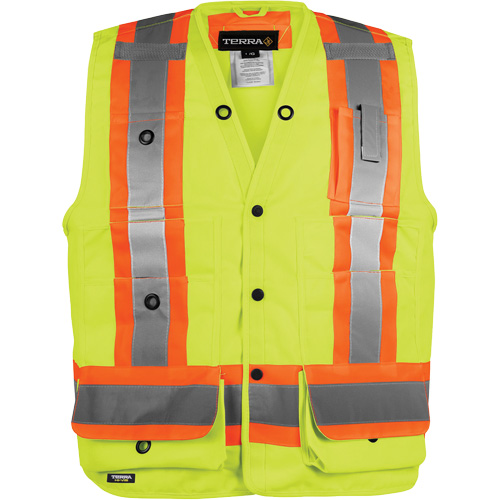 High-Visibility Surveyor's Vest, High Visibility Orange, Small, Polyester Seaboard Timber Mart