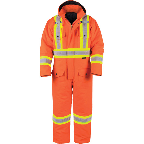 High-Visibility Lined Canvas Overalls, Small, High Visibility Orange Seaboard Timber Mart