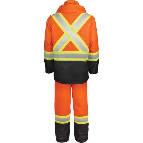Ensemble de pluie haute visibilit&eacute; en tissu 150 deniers, Polyester, T-Grand, Orange haute visibilit&eacute; Seaboard Timber Mart