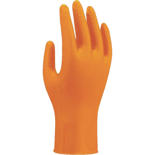 709HVO High-Visibility Disposable Gloves, 10/X-Large, Nitrile, 8-mil, Powder-Free, Orange Seaboard Timber Mart