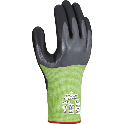Gants r&eacute;sistants &agrave; la coupe S-TEX Alpha XC821, Taille Grand/8, Calibre 18, Rev&ecirc;tement Nitrile, Enveloppe en Polyester/Nylon/Polyur&eacute;thane/PEHP/Tungst&egrave;ne, ASTM ANSI niveau A6/EN 388 niveau F Seaboard Timber Mart