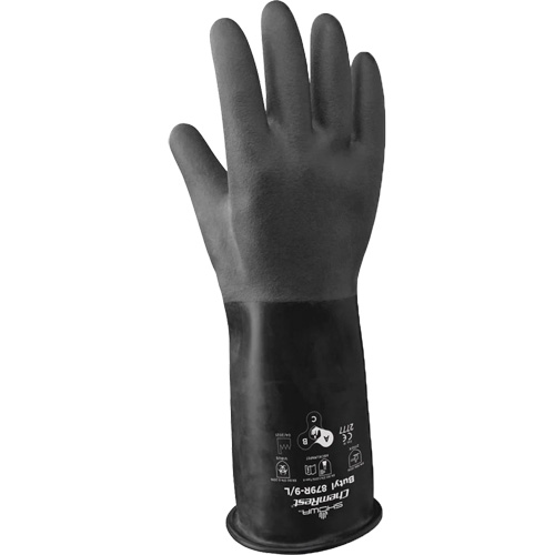 879R Acid-Resistant Gloves, Size Medium/8, 14" L, Butyl Rubber, 28-mil Seaboard Timber Mart