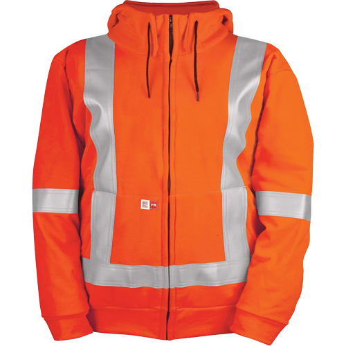 High-Visibility Wind Resistant Zip-Front Sweatshirt with DetachableHood, Men's, 4X-Large, High Visibility Orange, 27.7 cal/cm² Seaboard Timber Mart