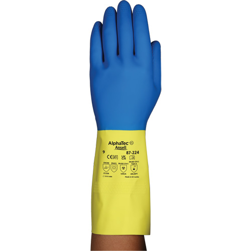 Gants r&eacute;sistants aux produits chimiques AlphaTec 87-224, Taille 10, 12,8" lo, N&eacute;opr&egrave;ne/Latex de caoutchouc, Doublure en Coton/Ouat&eacute;e, 26,8 mils Seaboard Timber Mart