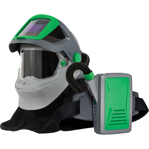Respirateur de soudage Z4 avec cape &agrave; l'&eacute;paule FR & APR motoris&eacute; PX5, Respirateur &agrave; masque/Masque de soudage Seaboard Timber Mart