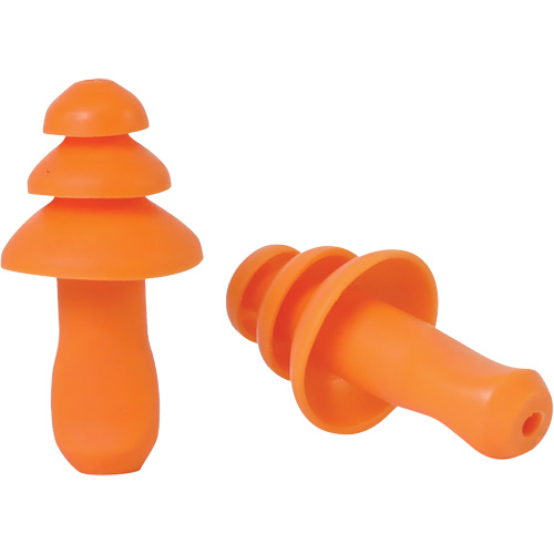 Bouchons d'oreilles r&eacute;utilisable &agrave; triple bride en TPR orange SEALTEC TipGrip, Sans cordon, Vrac - Boîte, 26 dB dB NRR, Taille unique Seaboard Timber Mart