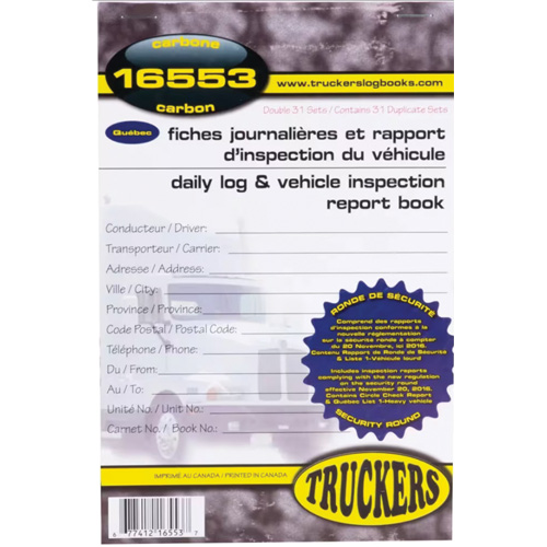 Bilingual Daily Log & Vehicle Inspection Report Book Seaboard Timber Mart