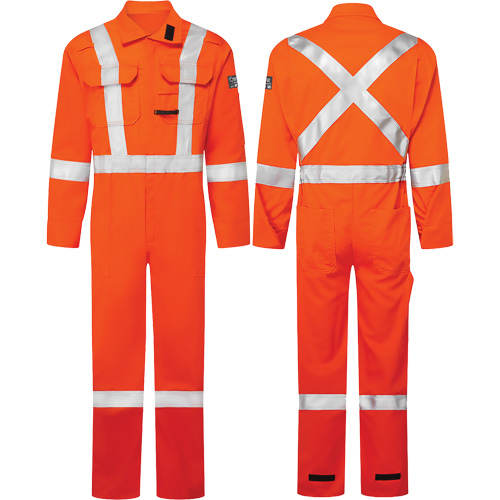 Combinaisons Avenger, 7 oz, Taille 38 grand, Orange haute visibilit&eacute; Seaboard Timber Mart