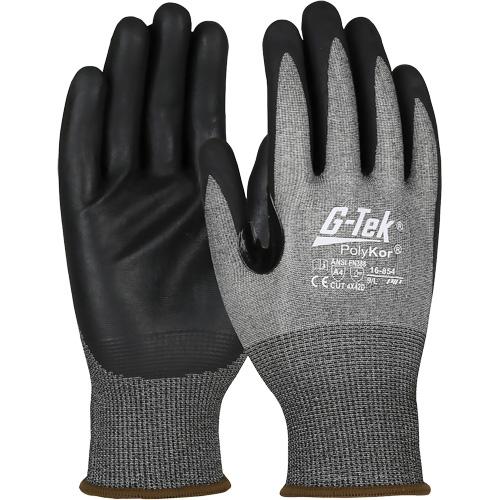 G-Tek&reg; Cut-Resistant Gloves with Touchscreen Capability, Size 2X-Large, 18 Gauge, Foam Nitrile Coated, PolyKor&reg; Shell, ASTM ANSI Level A4/EN 388 Level D Seaboard Timber Mart