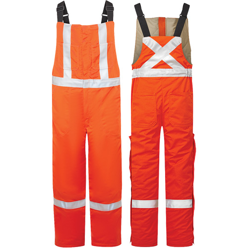 Salopette isol&eacute;e haute visibilit&eacute; de 9 oz Avenger, style 525, Hommes, Petit, Orange Seaboard Timber Mart