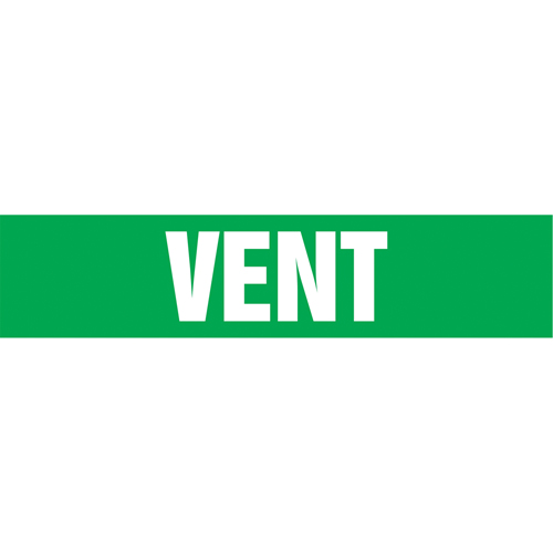 Marqueurs de tuyau "Vent", Autocollant, 2-1/2" h x 12" la, Blanc/vert Seaboard Timber Mart