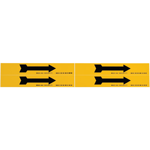 Marqueur de tuyau  Arrow, Autocollant, 1-1/8" h x 7" la, Noir sur jaune Seaboard Timber Mart