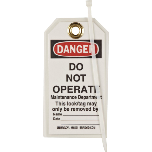 &eacute;tiquettes de verrouillage, Plastique, 3" la x 5-1/2" h, Anglais Seaboard Timber Mart