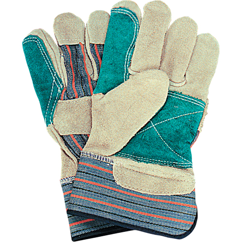 Gants d'ajusteur avec paume double, Grand, Paume en Cuir de vache refendu, Doublure en Coton Seaboard Timber Mart