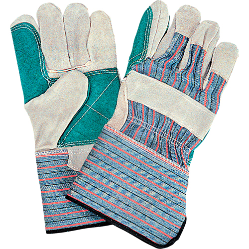 Standard Quality Double Palm Fitters Glove, Large, Split Cowhide Palm, Cotton Inner Lining Seaboard Timber Mart