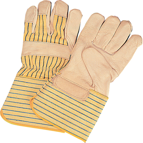 Standard-Duty Dry-Palm Fitters Gloves, Large, Grain Cowhide Palm, Cotton Inner Lining Seaboard Timber Mart