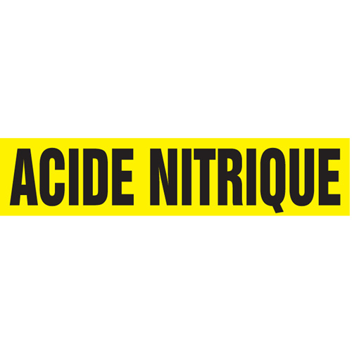 Marqueurs de tuyau "Acide Nitrique", Autocollant, 2-1/2" h x 12" la, Noir sur jaune Seaboard Timber Mart