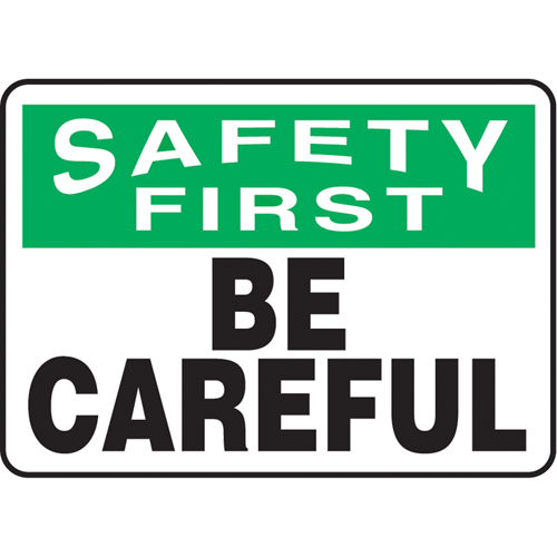 Enseigne  Be Careful , 7" x 10", Aluminium, Anglais Seaboard Timber Mart