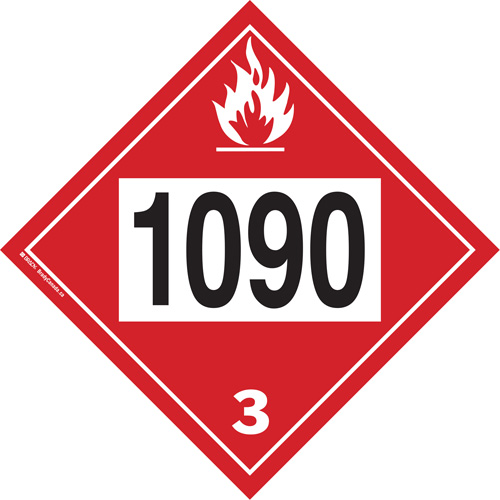 1090 Acetone Flammable Liquid TDG Placard, Plastic Seaboard Timber Mart