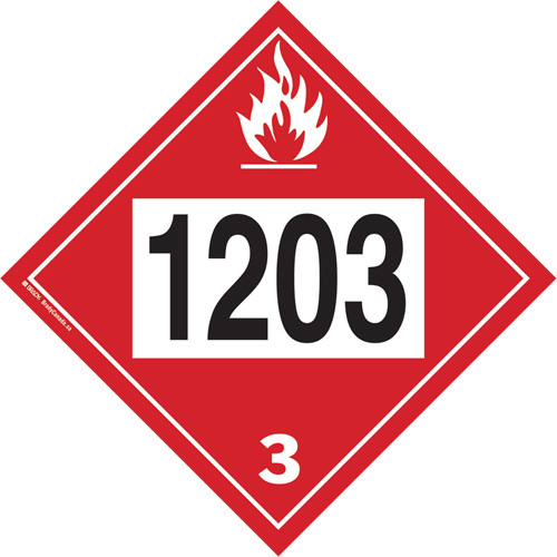 Plaque-&eacute;tiquette TMD 1203 pour liquide inflammable essence & essence-alcohol, Plastique Seaboard Timber Mart