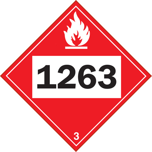 1263 Paint Flammable Liquid TDG Placard, Plastic Seaboard Timber Mart