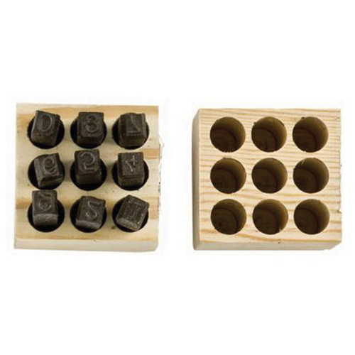 Jeux de tampons num&eacute;rot&eacute;s en acier, # 4/6/3/2/1/8/9/7/5, 1/4" Seaboard Timber Mart