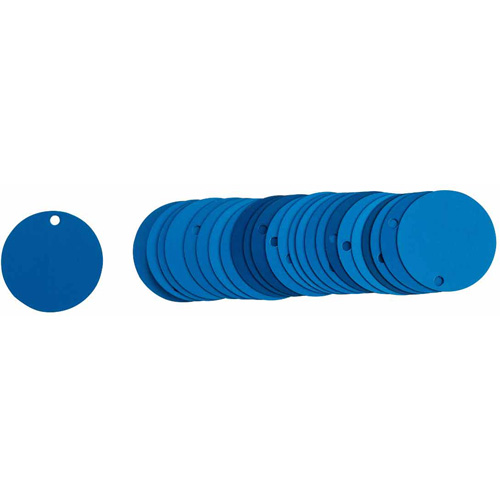 &eacute;tiquettes rondes vierges pour vannes, Aluminium, 2" dia. Seaboard Timber Mart