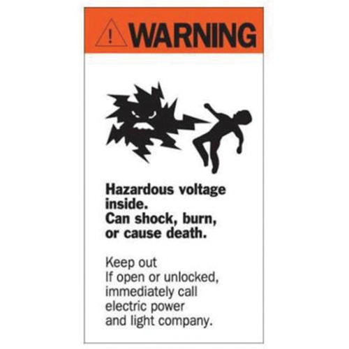 Enseigne Warning Hazardous Voltage, 8" x 4-1/2", Acrylique, Anglais avec pictogramme Seaboard Timber Mart