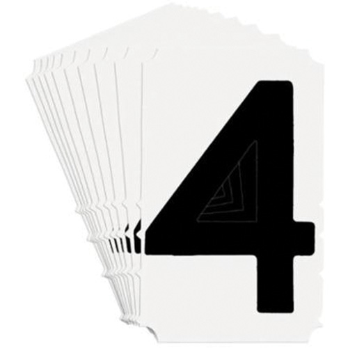 Quick-Align&reg; Individual Gothic Number and Letter Labels, 4, 4" H, Black Seaboard Timber Mart