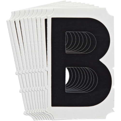 Quick-Align&reg; Individual Gothic Number and Letter Labels, B, 4" H, Black Seaboard Timber Mart
