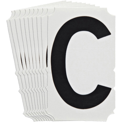 Quick-Align&reg; Individual Gothic Number and Letter Labels, C, 4" H, Black Seaboard Timber Mart