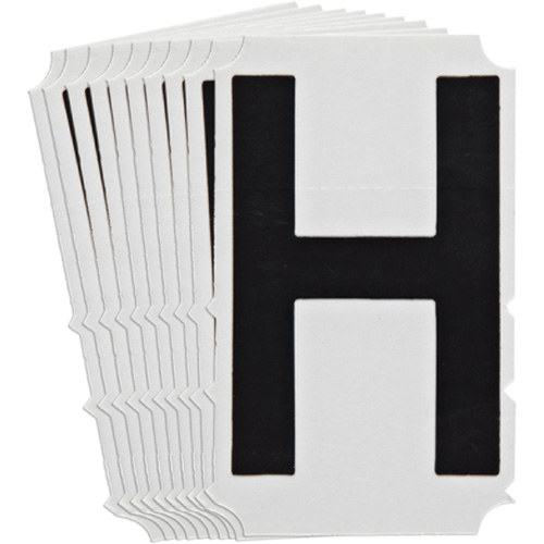 Quick-Align&reg;Individual Gothic Number and Letter Labels, H, 4" H, Black Seaboard Timber Mart
