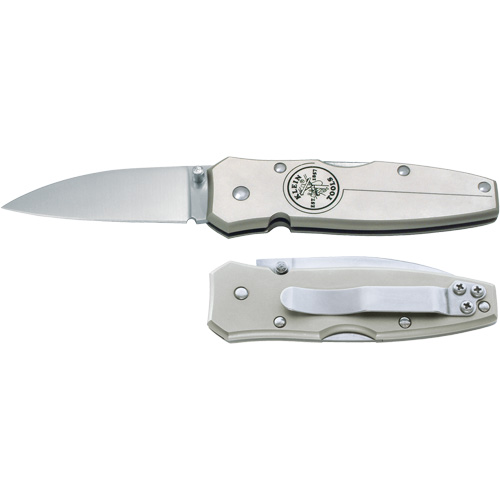 Lockback Knife with Drop Point Blade, 2-1/2" Blade, Stainless Steel Blade, Aluminum Handle Seaboard Timber Mart