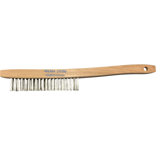 Brosses de nettoyage &agrave; manche recourb&eacute;, Acier inoxydable, 3 x 19 rangs de fils, Longueur 14" Seaboard Timber Mart