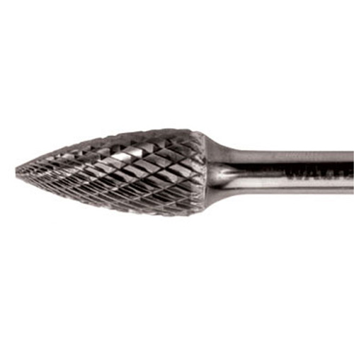 Double Cut Tapered Burr, SG-44, 1/8" Dia., 1/8" Shank, 1/2" Depth of Cut Seaboard Timber Mart