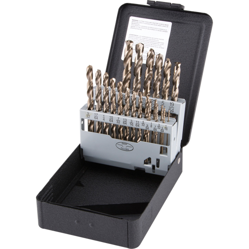 Jobber Length Drill Bit Set, 21 Pieces, High Speed Cobalt Seaboard Timber Mart