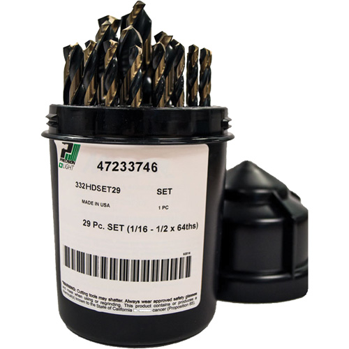 Jeu de forets robustes, 29 morceaux, Acier rapide Seaboard Timber Mart