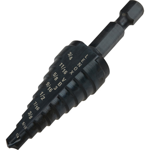 #3 Step Drill Bit, 1/4" - 3/4" , 1/16" Increments, High Speed Steel Seaboard Timber Mart