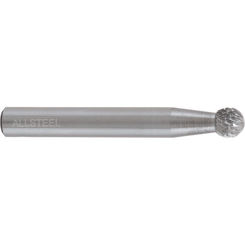 AllSteel Ball Shape Carbide Burr, SD-1, 1/4" Dia., 1/4" Shank, 7/32" Depth of Cut Seaboard Timber Mart